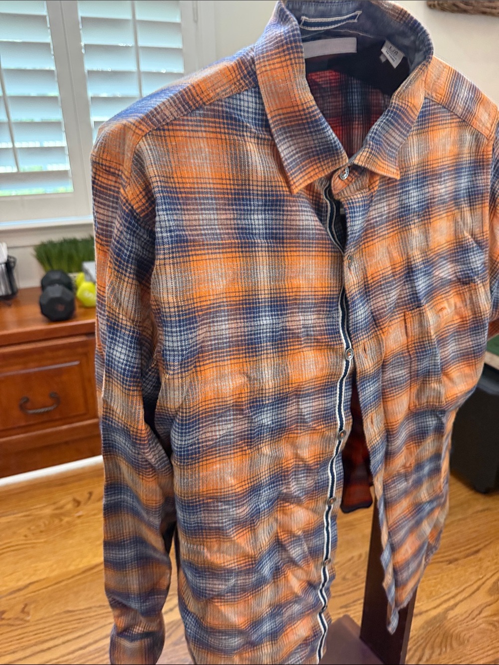 Tommy Bahama Orange & Blue Plaid Button-Down Shirt